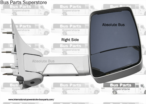 Velvac Bus & RV Side View Mirror Right Side Manual. Integrated Mirror Head. White. Shuttle Bus Mirror. 2003 and Up. Ford Econoline